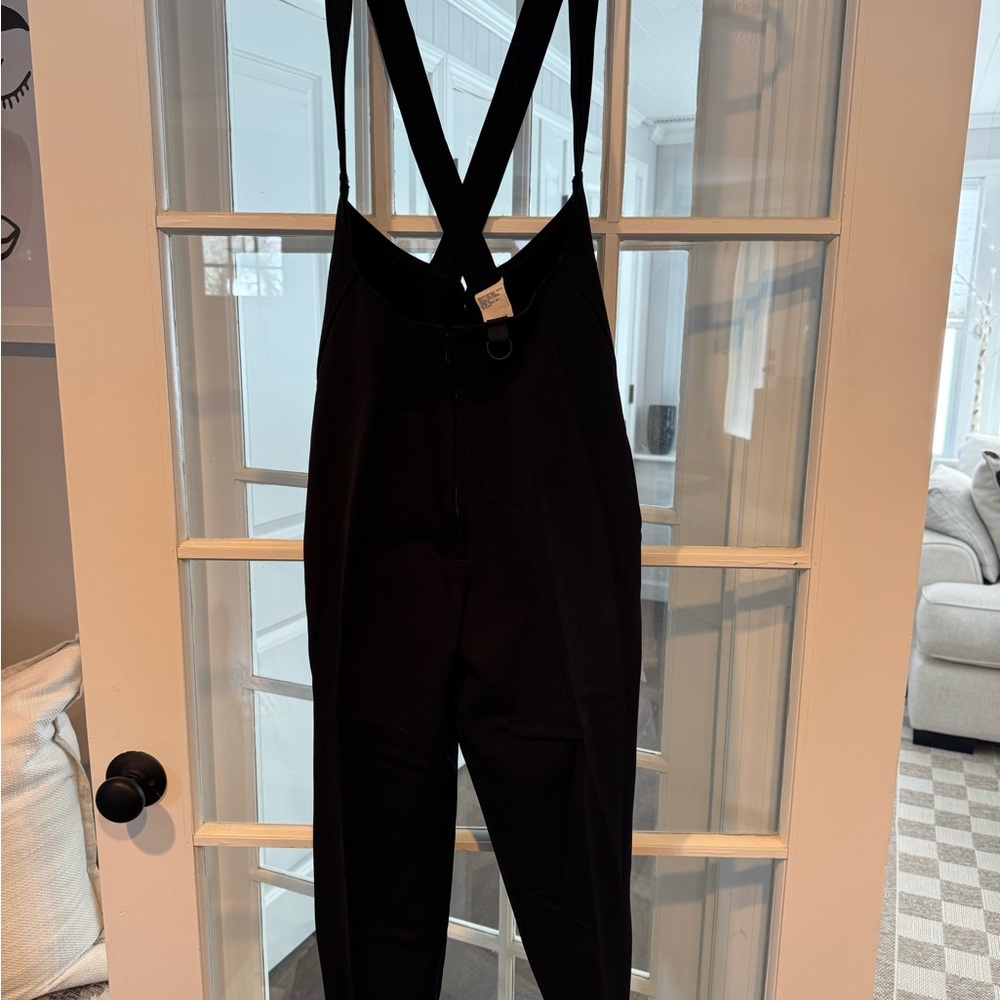 Elegant Black Women's Suspender Jumpsuit ski Pants